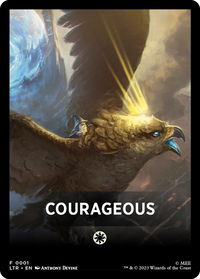 Courageous Theme Card - Universes Beyond: The Lord of the Rings: Tales of Middle-earth (LTR) #1 - Token Magic: The Gathering Trading Card