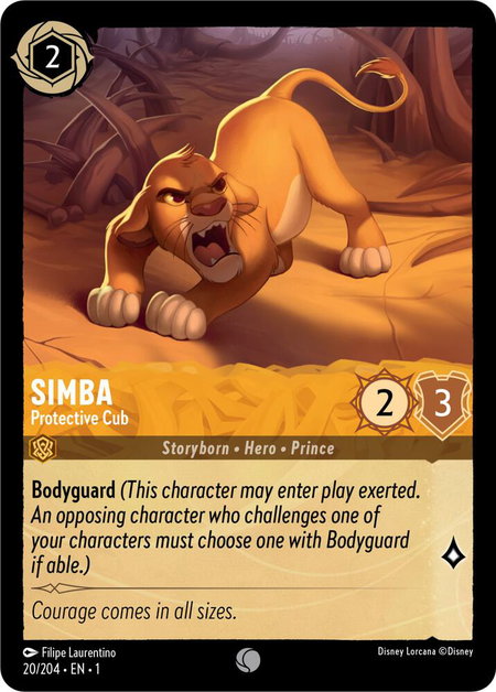 Simba - Protective Cub - The First Chapter Disney Lorcana trading card
