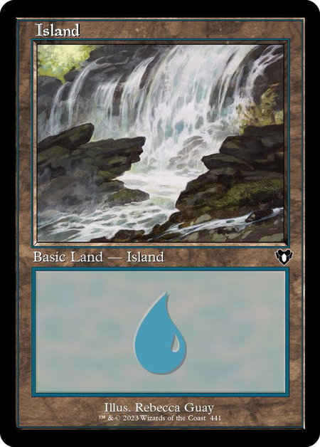 Island (441) (Retro Frame) - Commander Masters Magic: The Gathering trading card