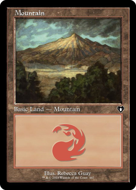 Mountain (447) (Retro Frame) - Commander Masters Magic: The Gathering trading card