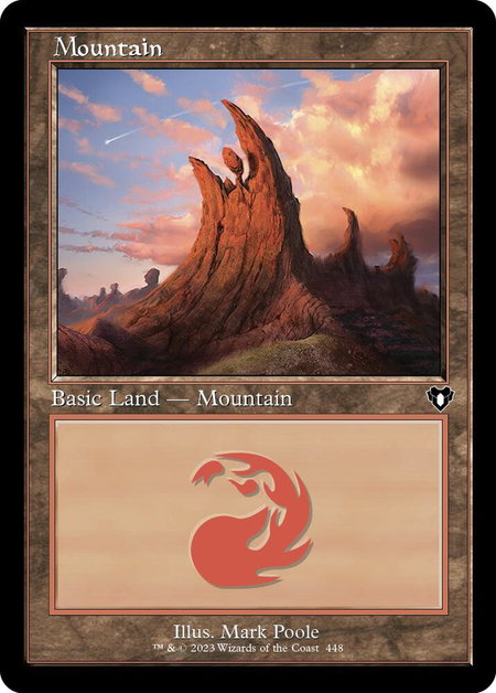 Mountain (448) (Retro Frame) - Commander Masters Magic: The Gathering trading card