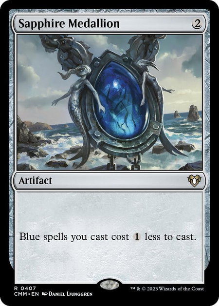 Sapphire Medallion - Commander Masters Magic: The Gathering trading card