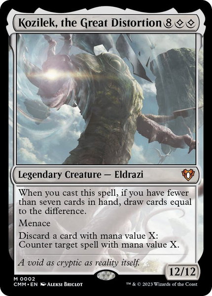 Kozilek, the Great Distortion trading card from Commander Masters Kozilek, the Great Distortion - Commander Masters Magic: The Gathering trading card