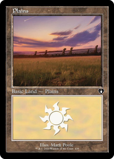 Plains (439) (Retro Frame) - Commander Masters Magic: The Gathering trading card