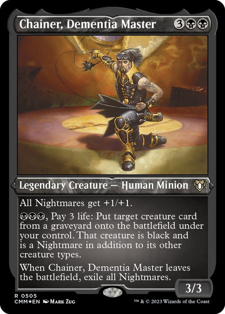 Chainer, Dementia Master (Foil Etched) - Commander Masters Magic: The Gathering trading card