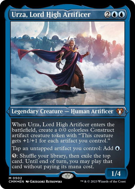 Urza, Lord High Artificer (Foil Etched) - Commander Masters Magic: The Gathering trading card