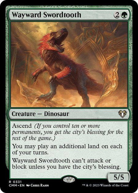 Wayward Swordtooth - Commander Masters Magic: The Gathering trading card