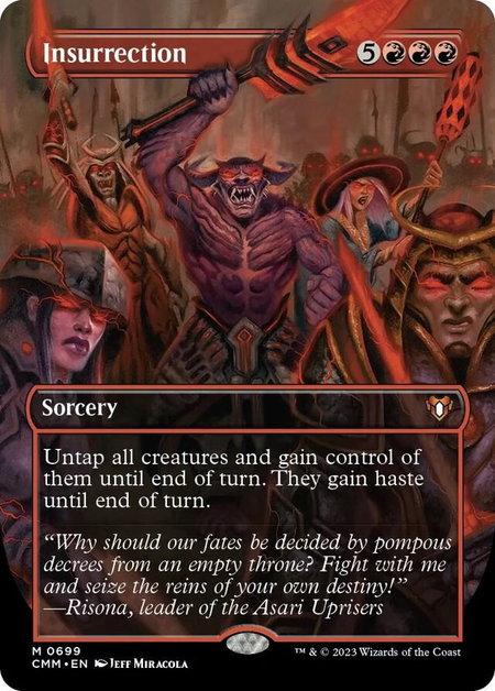 Insurrection (Borderless) - Commander Masters Magic: The Gathering trading card