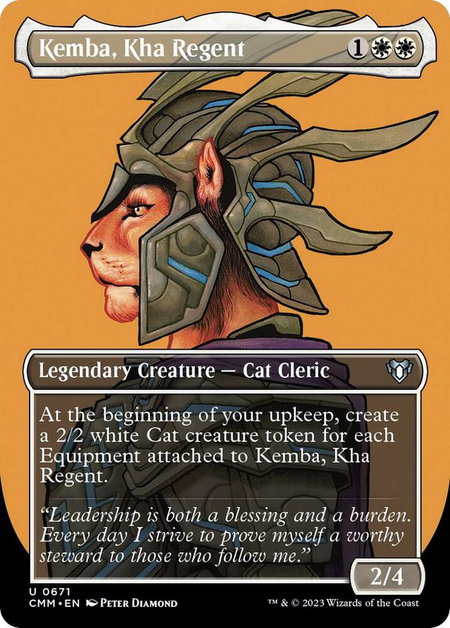 Kemba, Kha Regent (Borderless) - Commander Masters Magic: The Gathering trading card