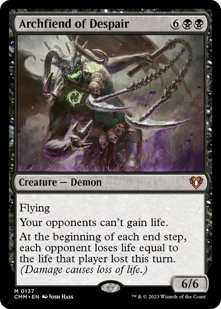 Archfiend of Despair - Commander Masters Magic: The Gathering trading card