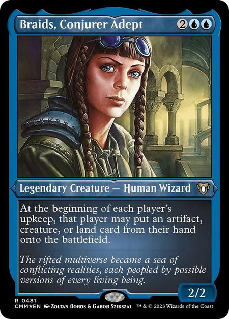 Braids, Conjurer Adept (Foil Etched) - Commander Masters Magic: The Gathering trading card
