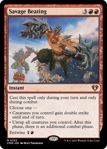 Savage Beating - Commander Masters Magic: The Gathering trading card