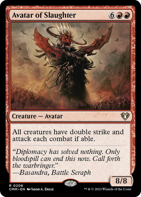 Avatar of Slaughter - Commander Masters Magic: The Gathering trading card