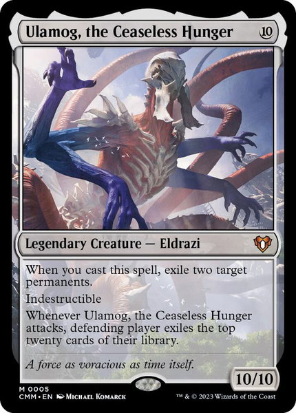 Ulamog, the Ceaseless Hunger trading card from Commander Masters Ulamog, the Ceaseless Hunger - Commander Masters Magic: The Gathering trading card