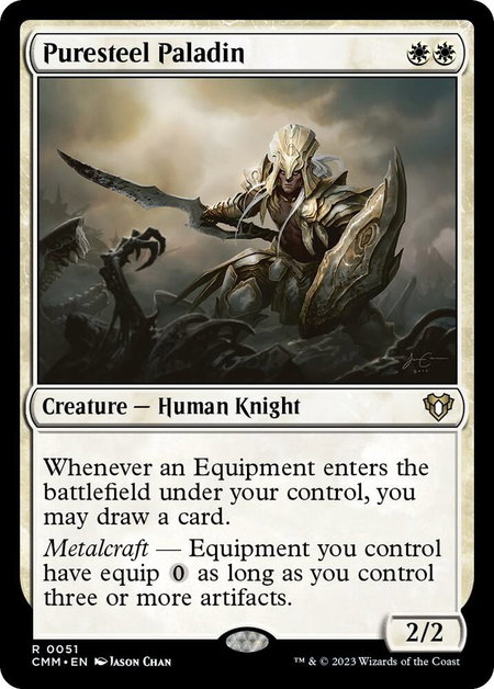 Puresteel Paladin - Commander Masters Magic: The Gathering trading card