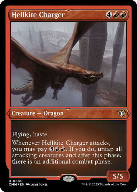 Hellkite Charger (Foil Etched) - Commander Masters Magic: The Gathering trading card