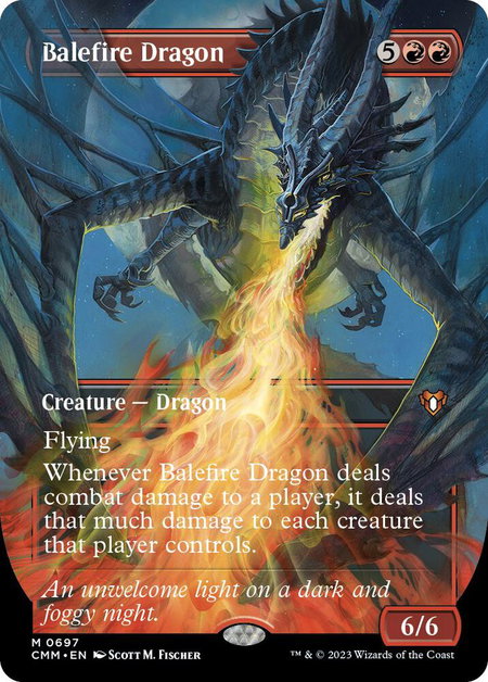 Balefire Dragon (Borderless) - Commander Masters Magic: The Gathering trading card