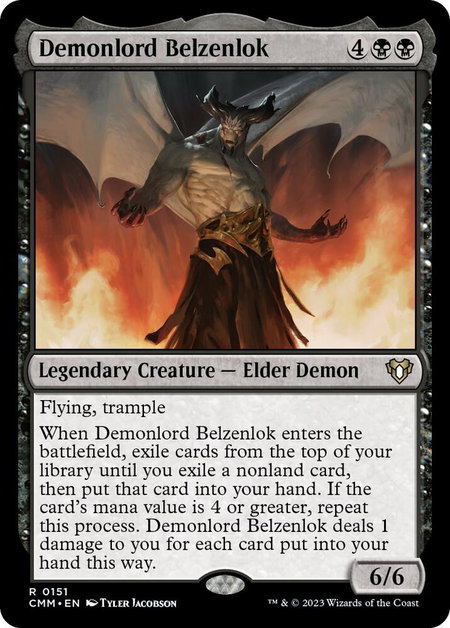 Demonlord Belzenlok - Commander Masters Magic: The Gathering trading card
