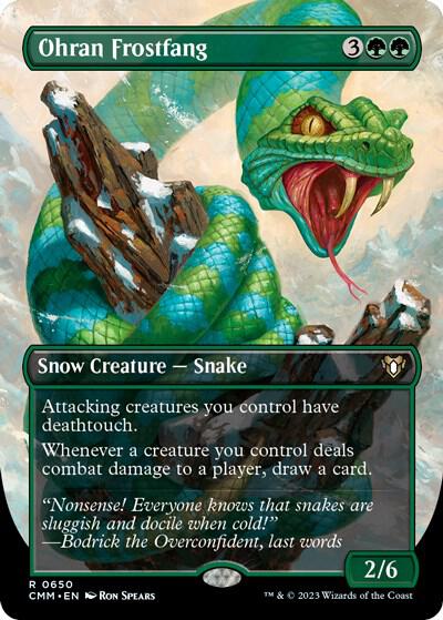Ohran Frostfang (Borderless) - Commander Masters Magic: The Gathering trading card
