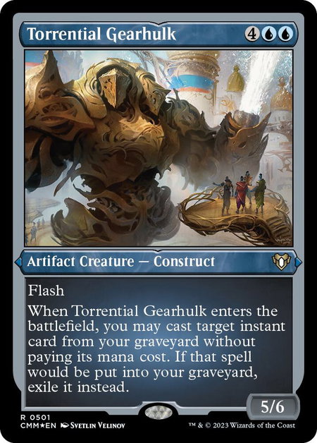 Torrential Gearhulk (Foil Etched) - Commander Masters Magic: The Gathering trading card
