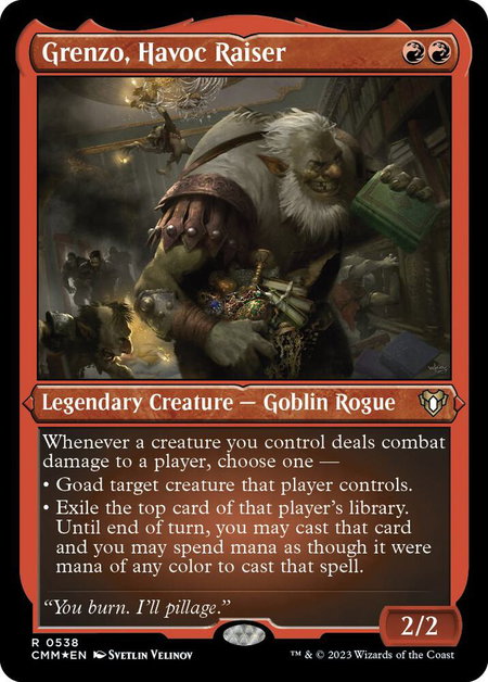 Grenzo, Havoc Raiser (Foil Etched) - Commander Masters Magic: The Gathering trading card
