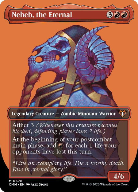 Neheb, the Eternal (Borderless) - Commander Masters Magic: The Gathering trading card