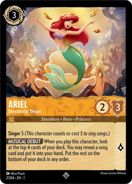 Ariel - Spectacular Singer - The First Chapter Disney Lorcana trading card