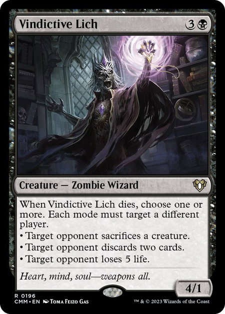 Vindictive Lich - Commander Masters Magic: The Gathering trading card