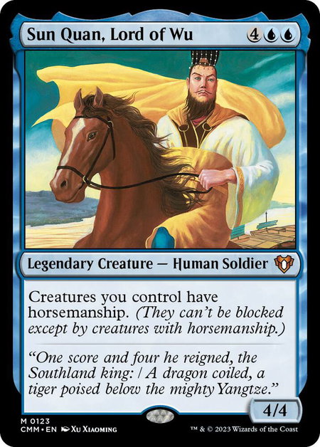 Sun Quan, Lord of Wu - Commander Masters Magic: The Gathering trading card