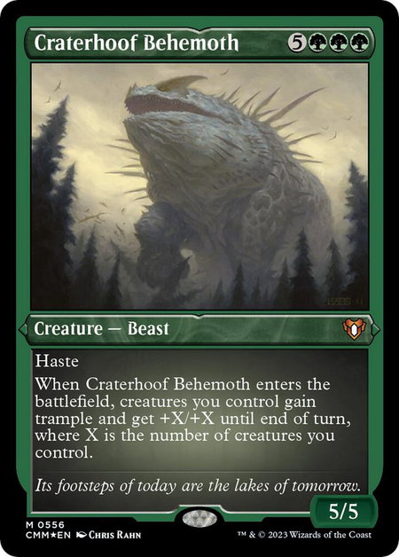 Craterhoof Behemoth (Foil Etched) - Commander Masters Magic: The Gathering trading card