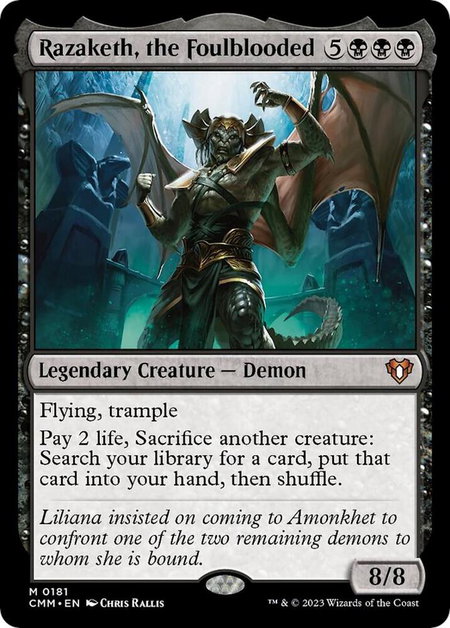 Razaketh, the Foulblooded - Commander Masters Magic: The Gathering trading card