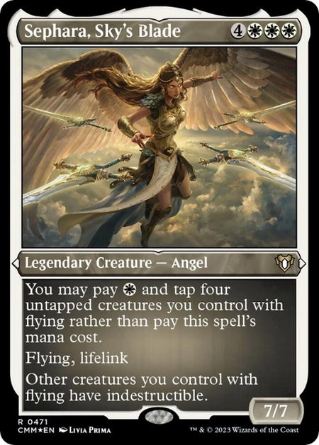 Sephara, Sky's Blade (Foil Etched) - Commander Masters Magic: The Gathering trading card