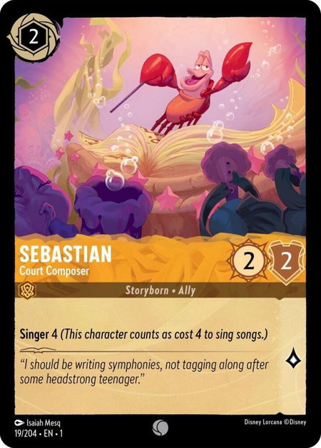 Sebastian - Court Composer - The First Chapter Disney Lorcana trading card