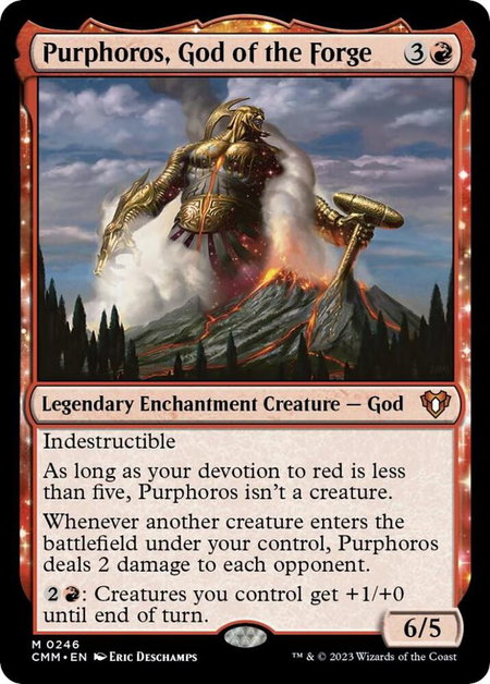 Purphoros, God of the Forge - Commander Masters Magic: The Gathering trading card