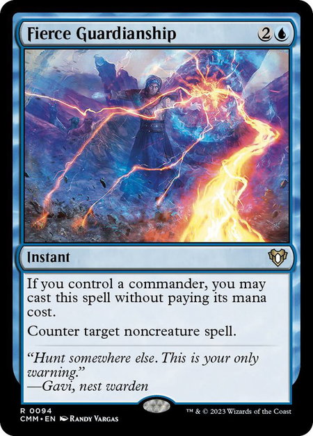 Fierce Guardianship trading card from Commander Masters Fierce Guardianship - Commander Masters Magic: The Gathering trading card