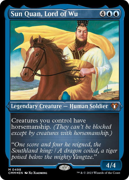 Sun Quan, Lord of Wu (Foil Etched) - Commander Masters Magic: The Gathering trading card