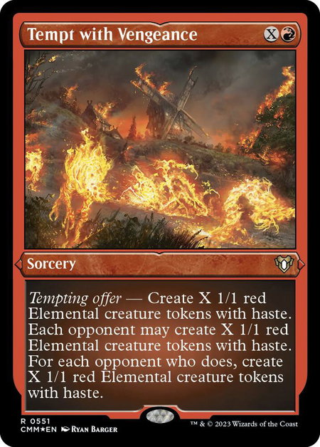 Tempt with Vengeance (Foil Etched) - Commander Masters Magic: The Gathering trading card