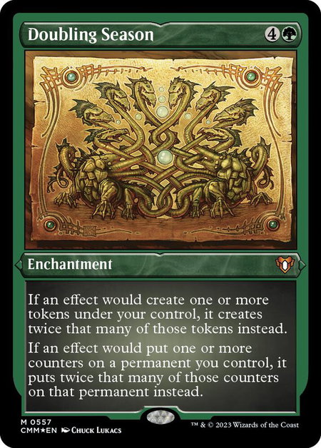 Doubling Season (Foil Etched) - Commander Masters Magic: The Gathering trading card