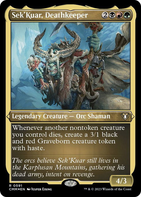 Sek'Kuar, Deathkeeper (Foil Etched) - Commander Masters Magic: The Gathering trading card