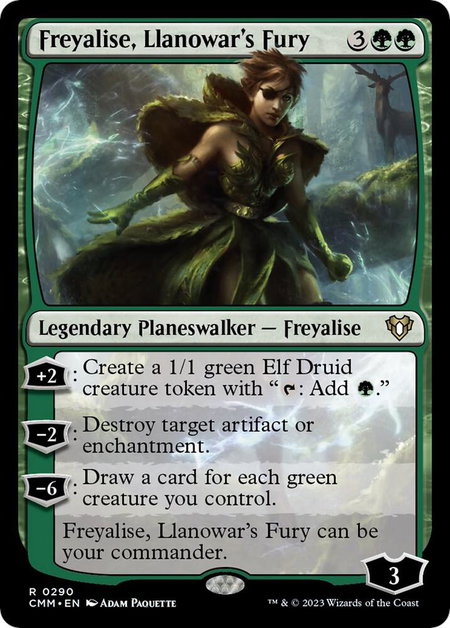 Freyalise, Llanowar's Fury - Commander Masters Magic: The Gathering trading card