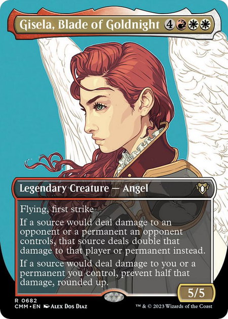 Gisela, Blade of Goldnight (Borderless) - Commander Masters Magic: The Gathering trading card