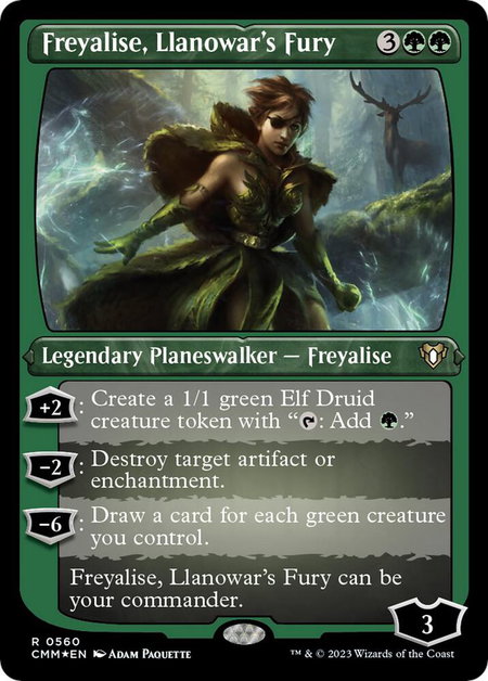 Freyalise, Llanowar's Fury (Foil Etched) - Commander Masters Magic: The Gathering trading card