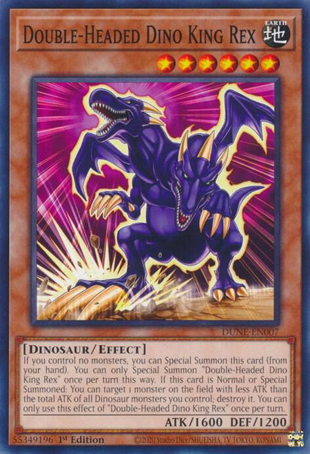 Double-Headed Dino King Rex - Duelist Nexus YuGiOh trading card