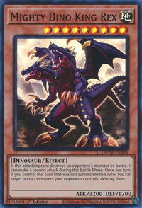 Mighty Dino King Rex - Duelist Nexus (DUNE) #DUNE-EN008 - Super Rare YuGiOh Trading Card