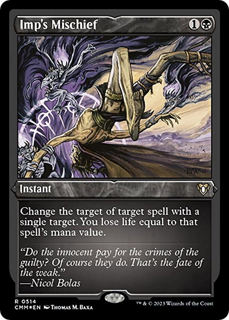 Imp's Mischief (Foil Etched) - Commander Masters Magic: The Gathering trading card