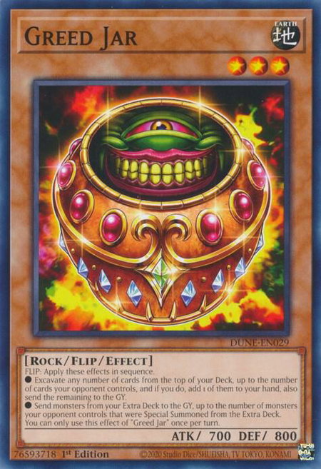 Greed Jar - Duelist Nexus YuGiOh trading card