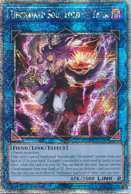 Unchained Soul Lord of Yama (Quarter Century Secret Rare) - Duelist Nexus YuGiOh trading card
