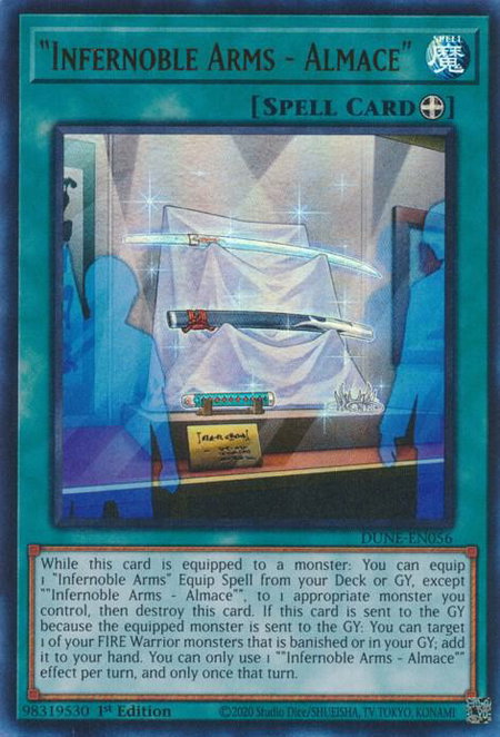 "Infernoble Arms - Almace" - Duelist Nexus YuGiOh trading card