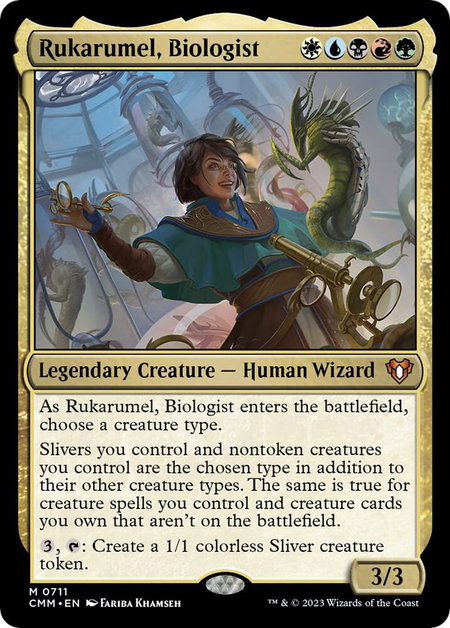 Rukarumel, Biologist - Commander Masters Magic: The Gathering trading card