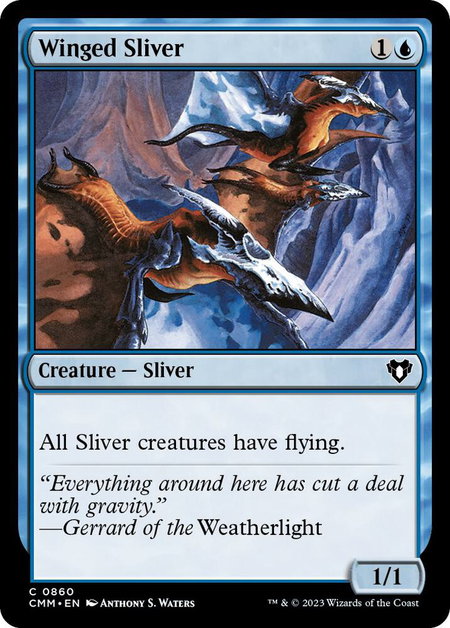 Winged Sliver - Commander Masters Magic: The Gathering trading card